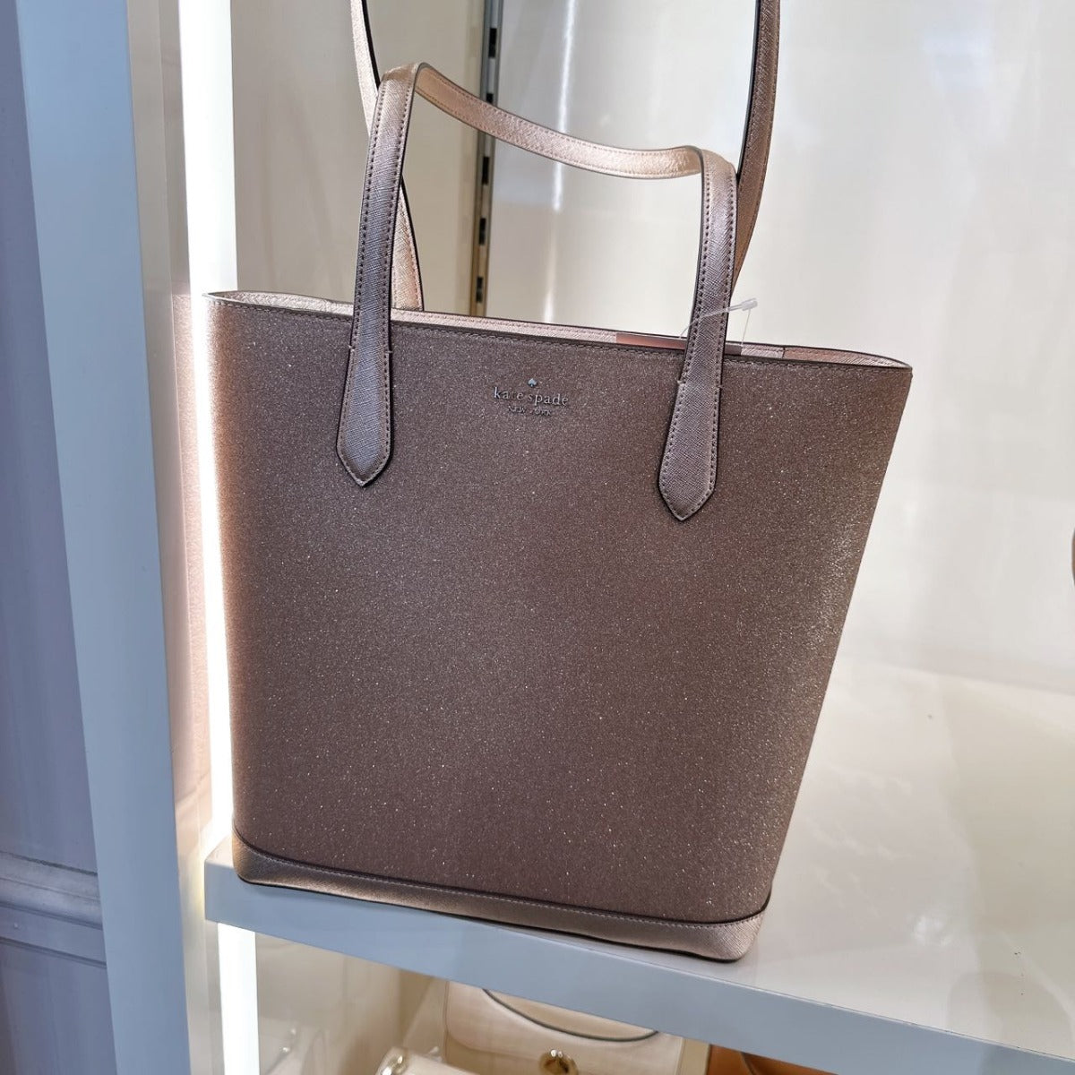 Kate Spade K9338 Tinsel Tote In Rose Gold Kate Spade K9338 Tinsel Tote In Rose Gold